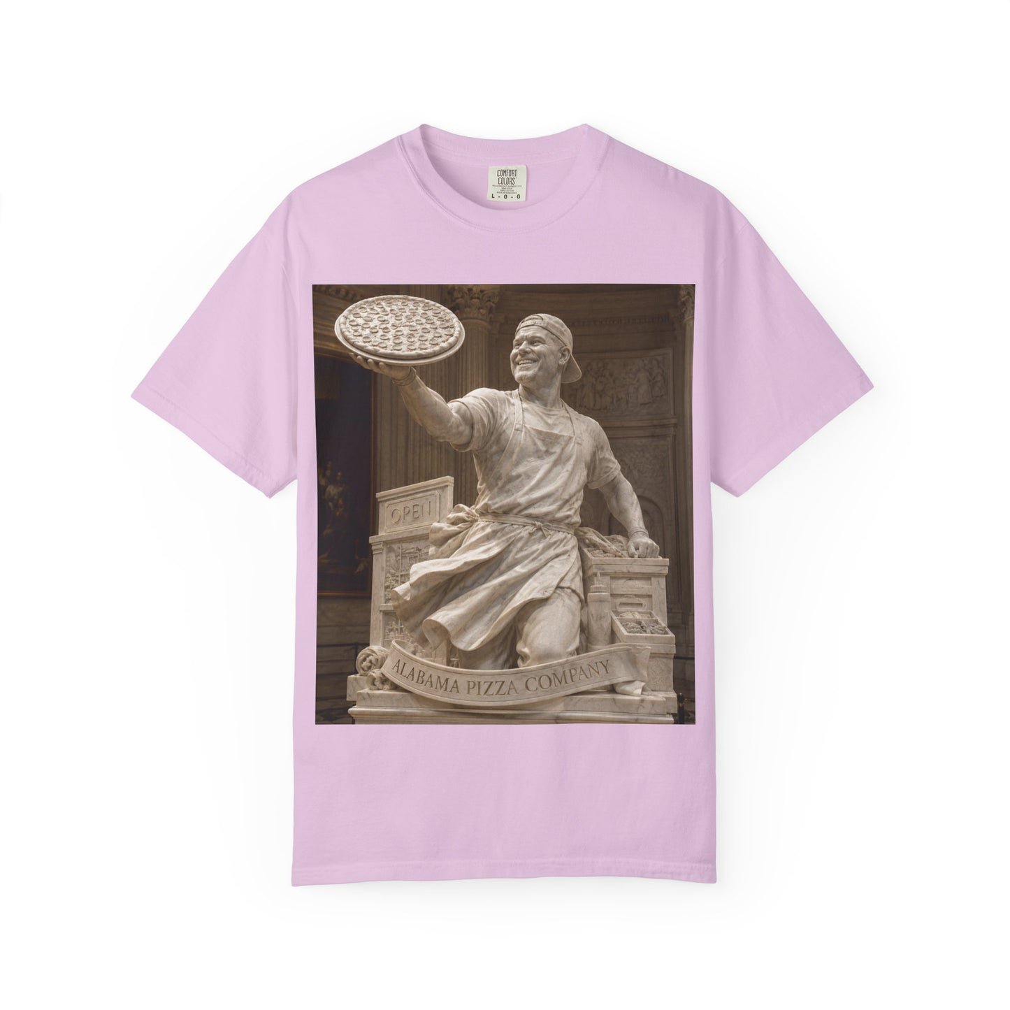 Pizza Statue Photo T-Shirt — Vintage Roman Sculpture Graphic Tee