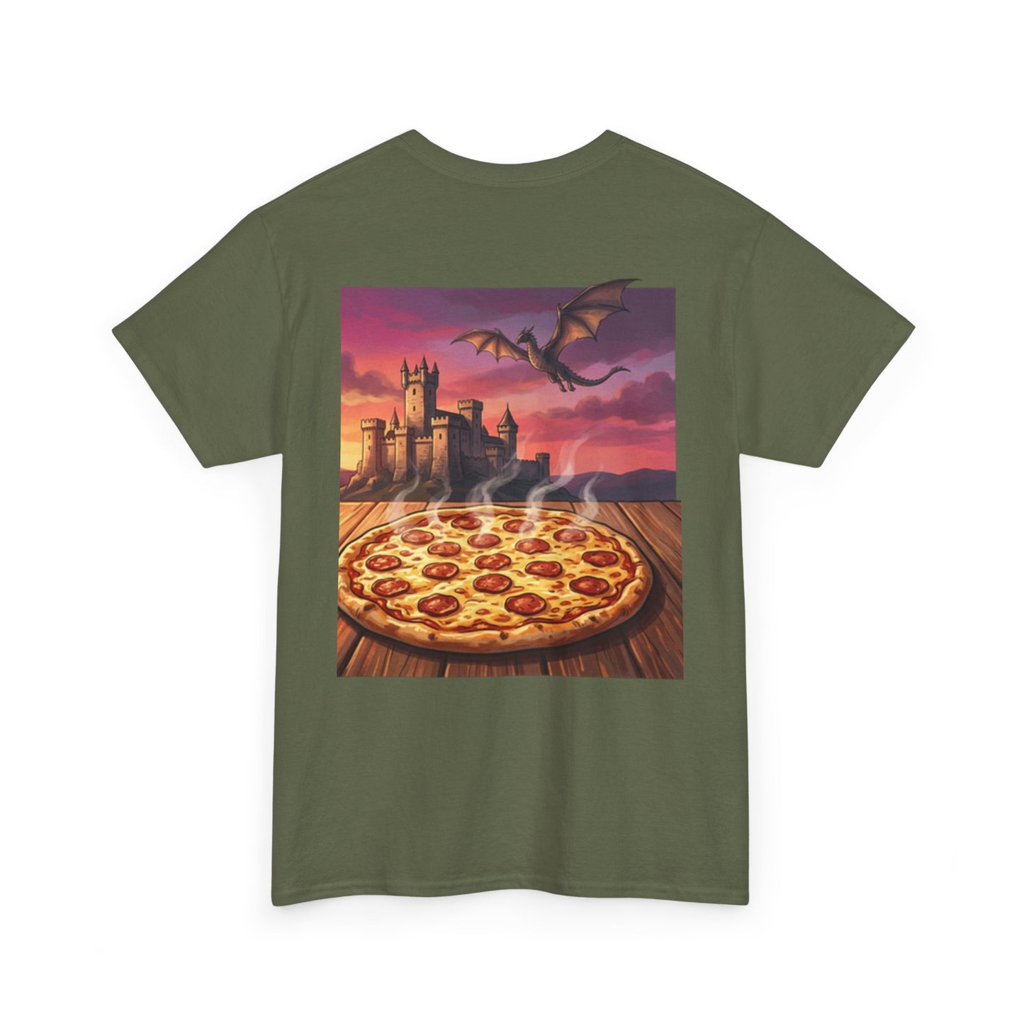 Fantasy Pizza Tee — Dragon Castle Pizza Graphic Shirt
