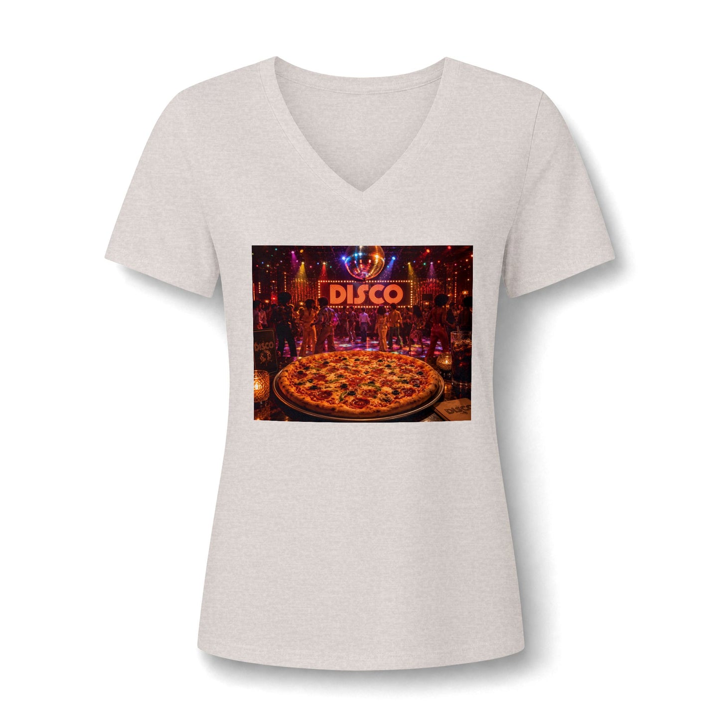 Disco Pizza V-Neck Tee