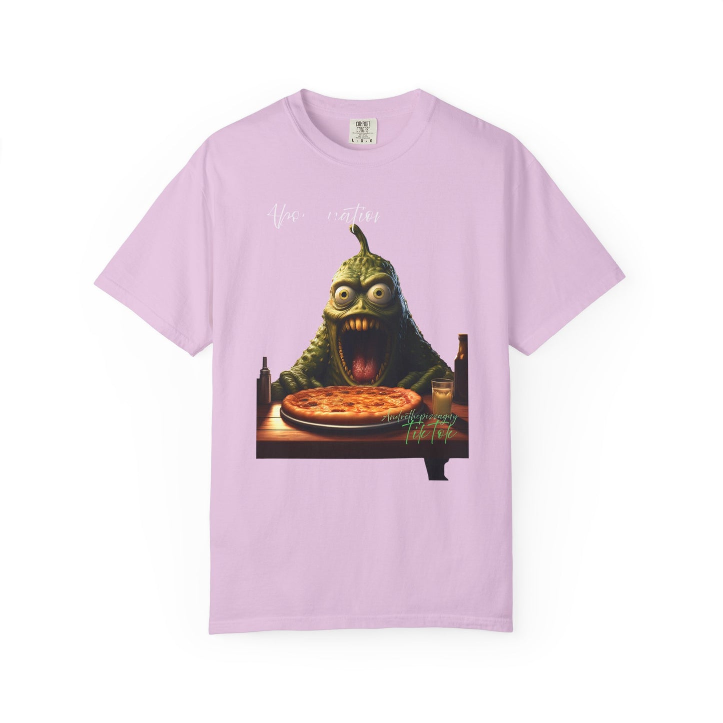 Monster Eating Pizza T-Shirt — Funny Creepy Pizza Lover Tee