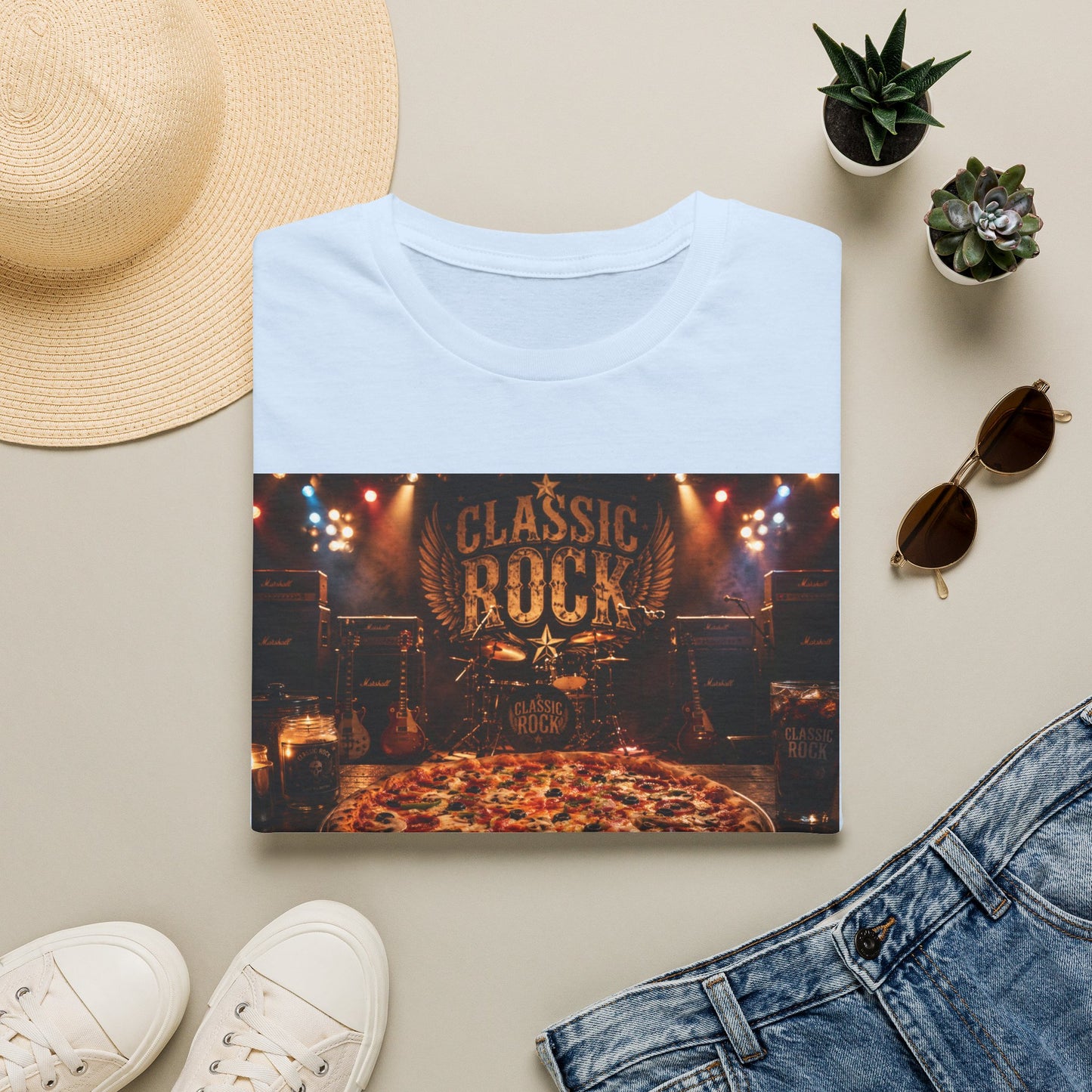 Classic Rock Pizza T-Shirt