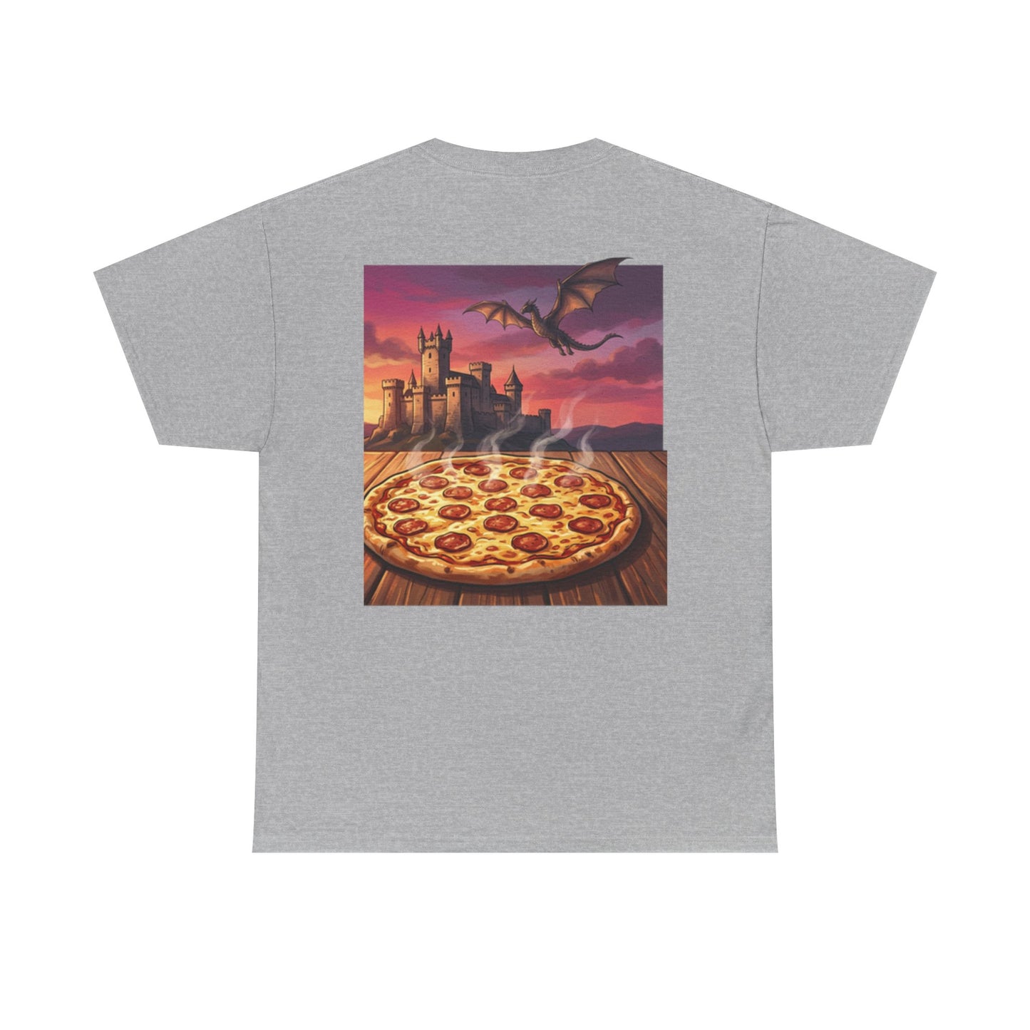 Fantasy Pizza Tee — Dragon Castle Pizza Graphic Shirt