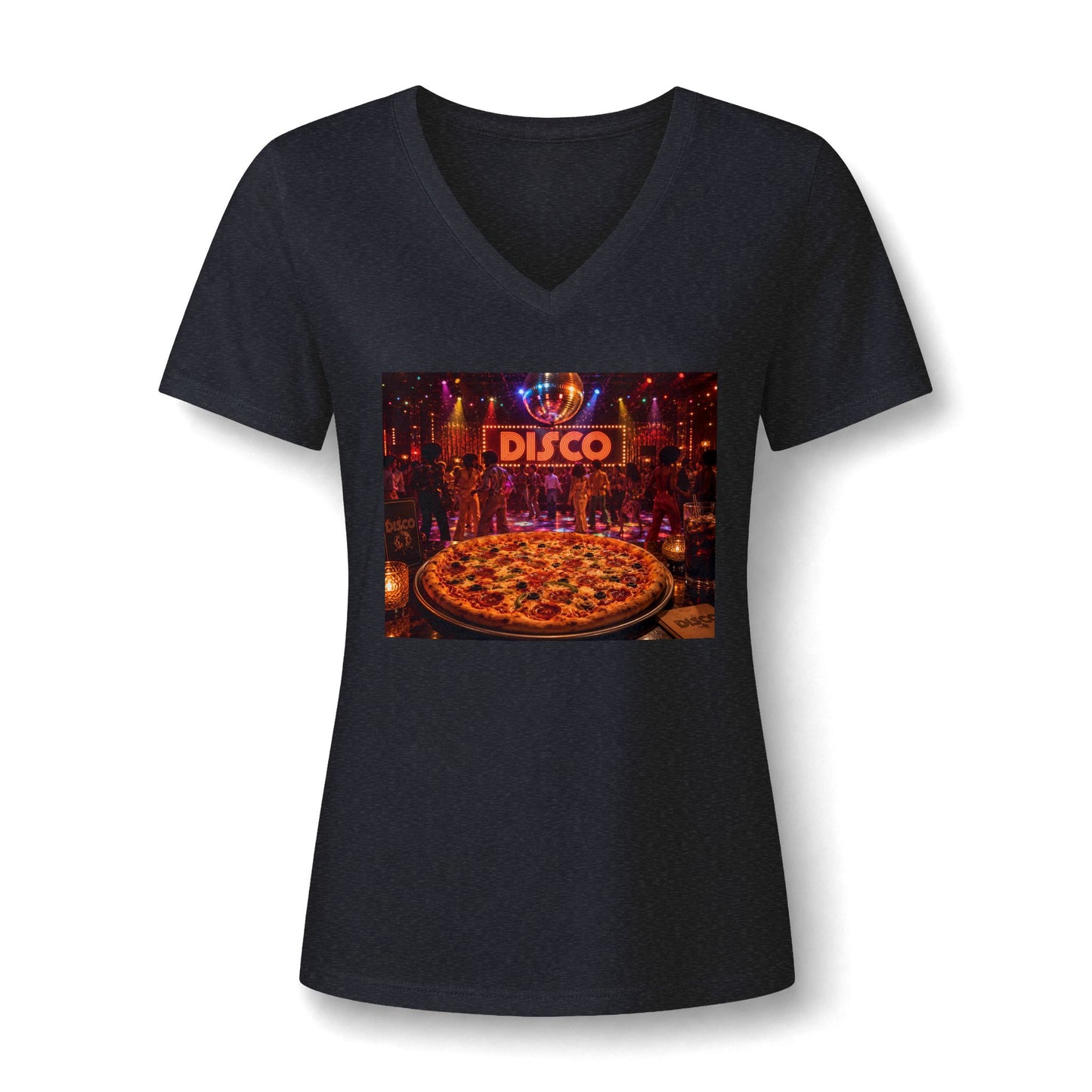 Disco Pizza V-Neck Tee