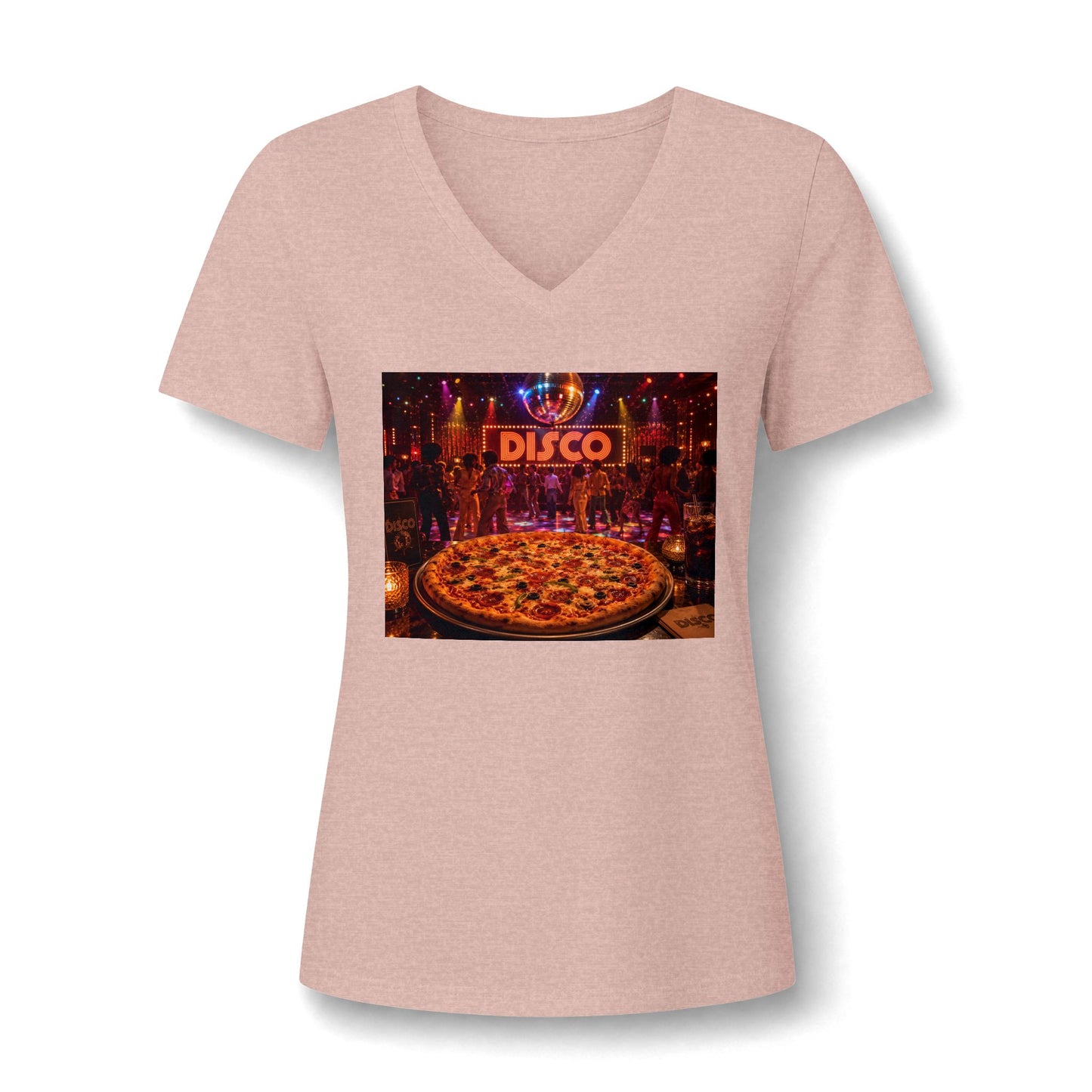 Disco Pizza V-Neck Tee