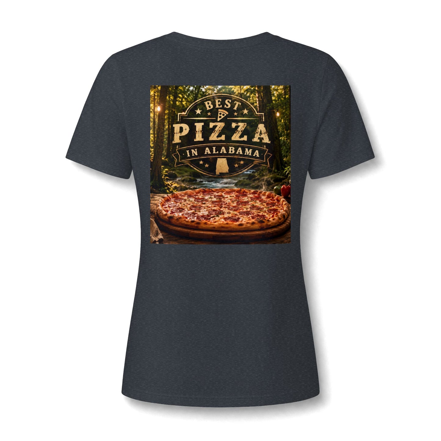 Best Pizza in Alabama T-Shirt — Women's V‑Neck Pizza Lover Tee