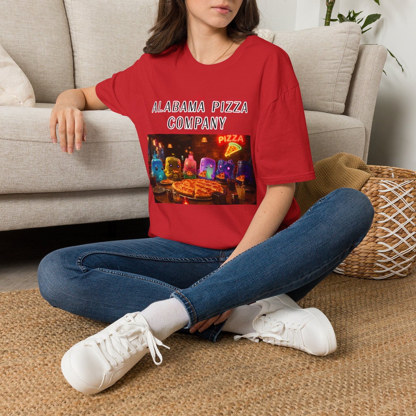 T-Shirt — "The Alabama Pizza Company" Neon Pizzeria Graphic Tee