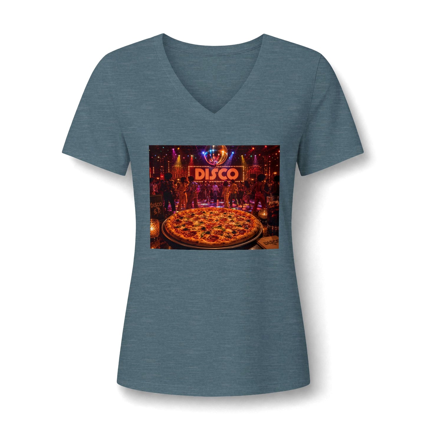 Disco Pizza V-Neck Tee