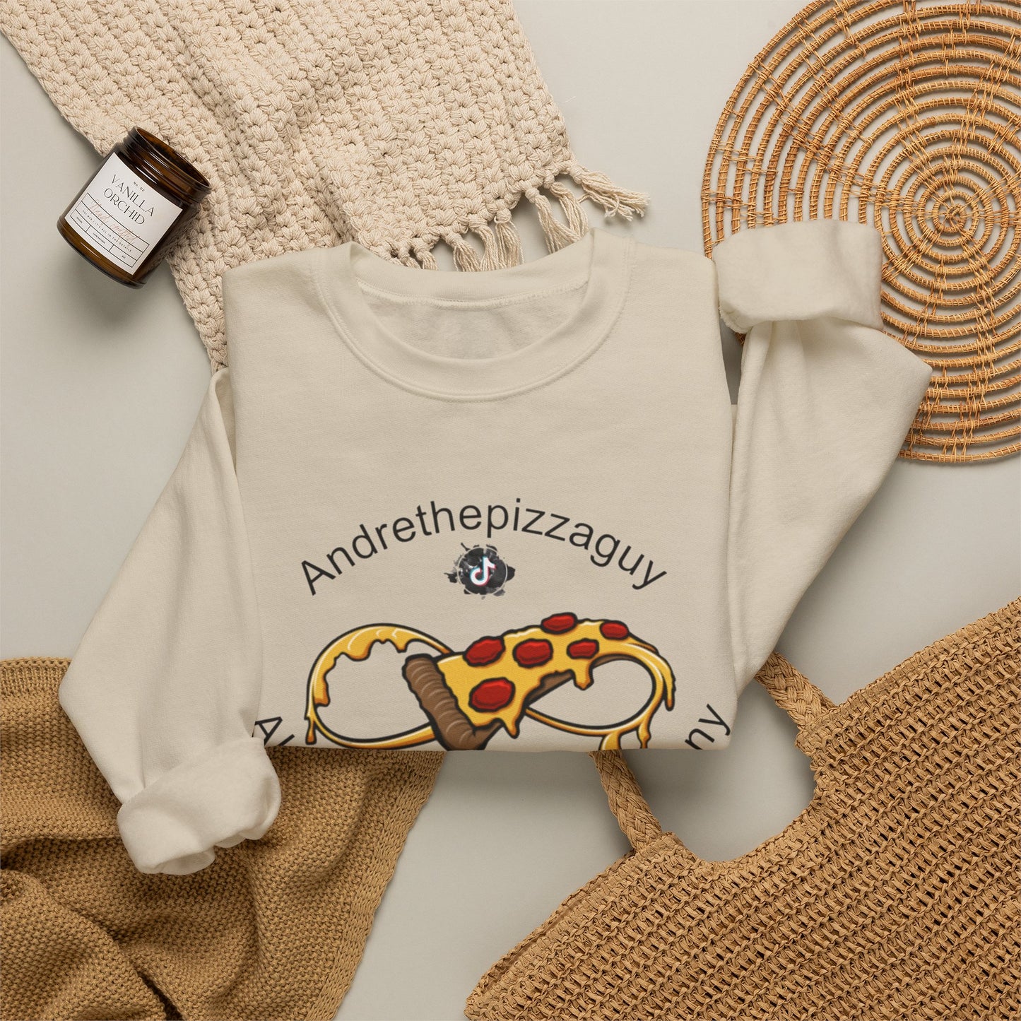 Pizza Logo Crewneck Sweatshirt — "Andrethepizzaguy" Alabama Pizza Company
