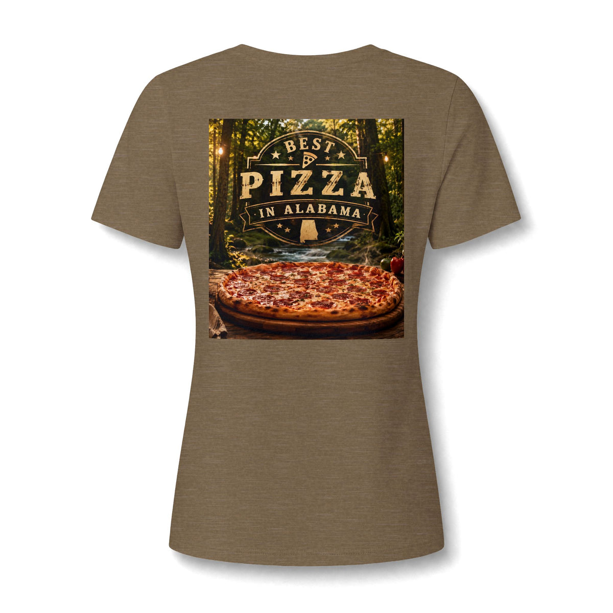 Best Pizza in Alabama T-Shirt — Women's V‑Neck Pizza Lover Tee