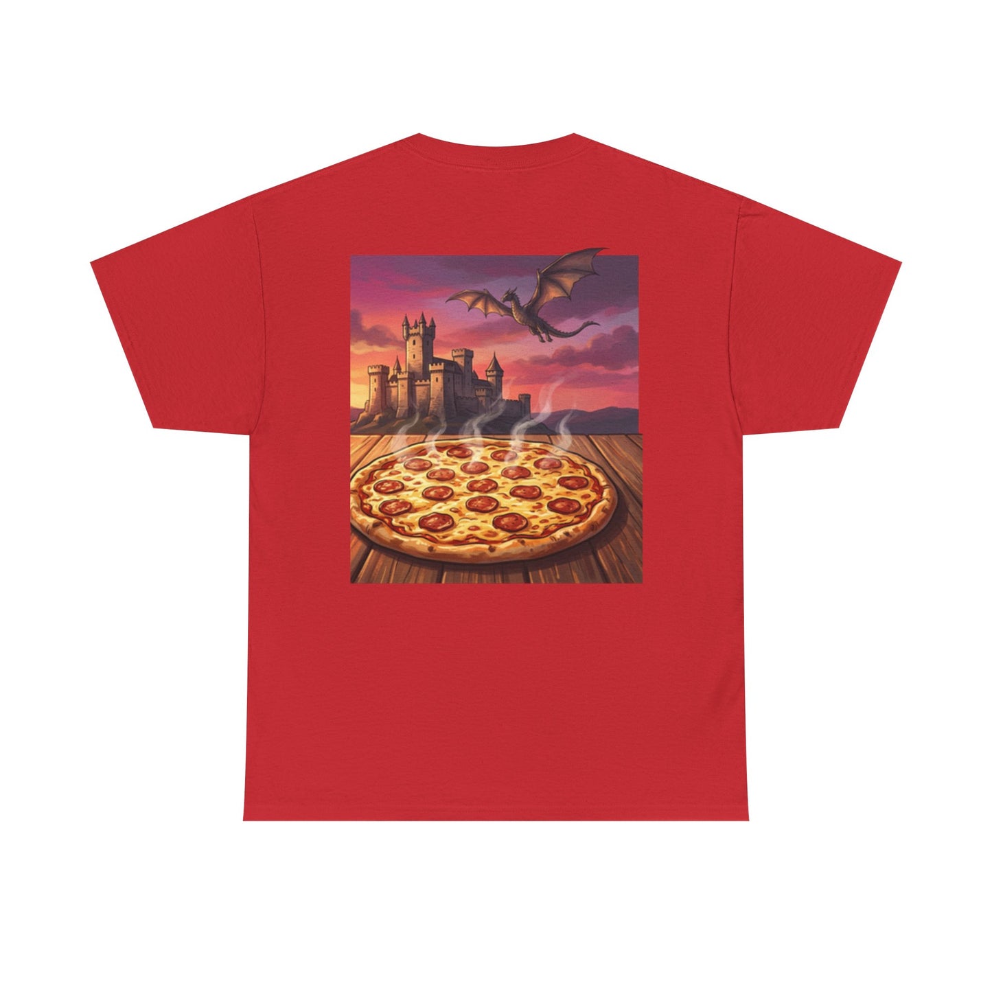 Fantasy Pizza Tee — Dragon Castle Pizza Graphic Shirt
