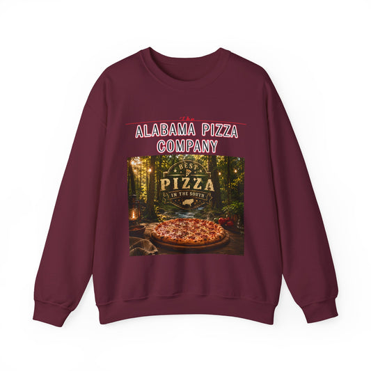 Pizza Crewneck Sweatshirt — Alabama Pizza Company Vintage Pizzeria Design
