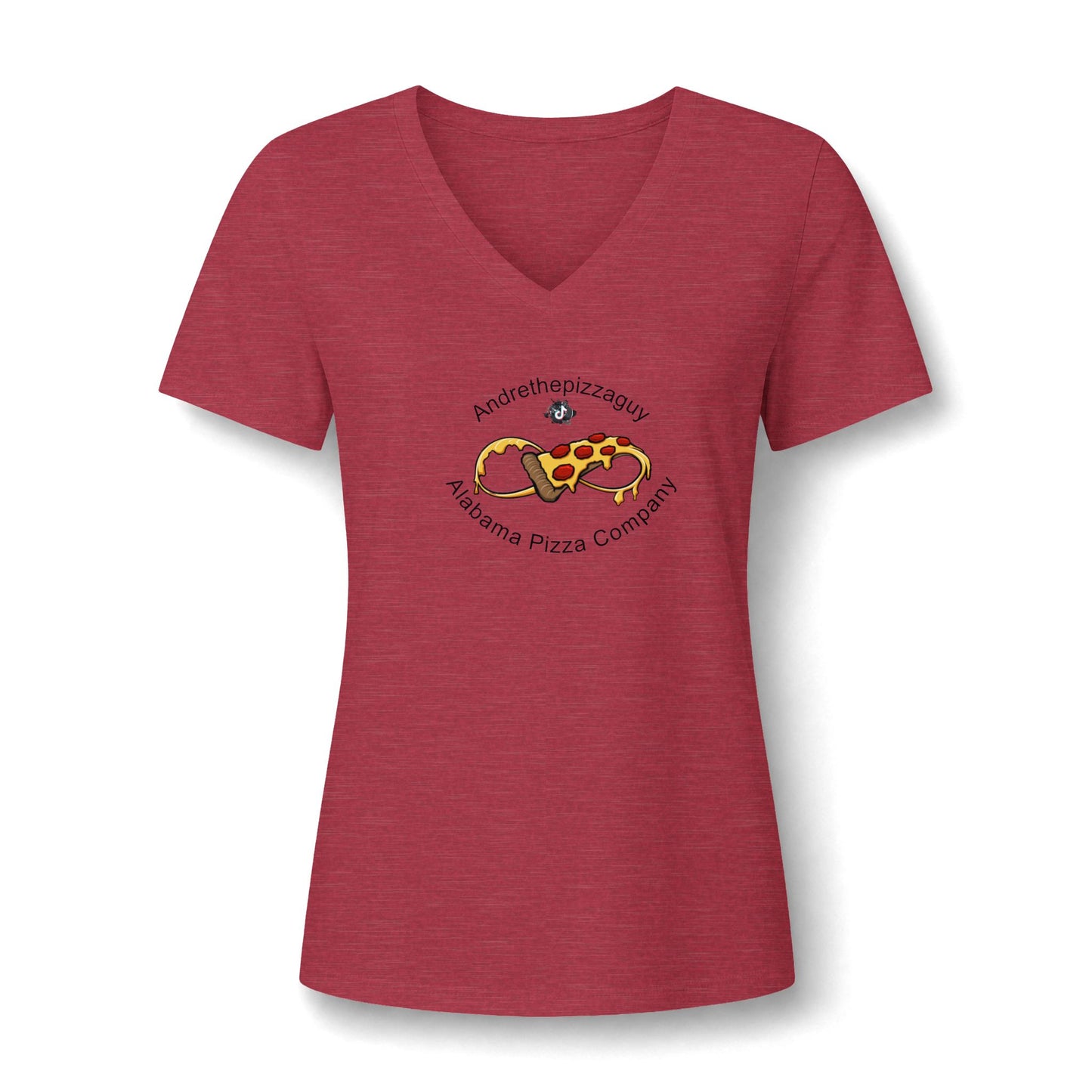 Women's V-Neck Pizza Lover Tee - 'Adventures in Delivery' Graphic