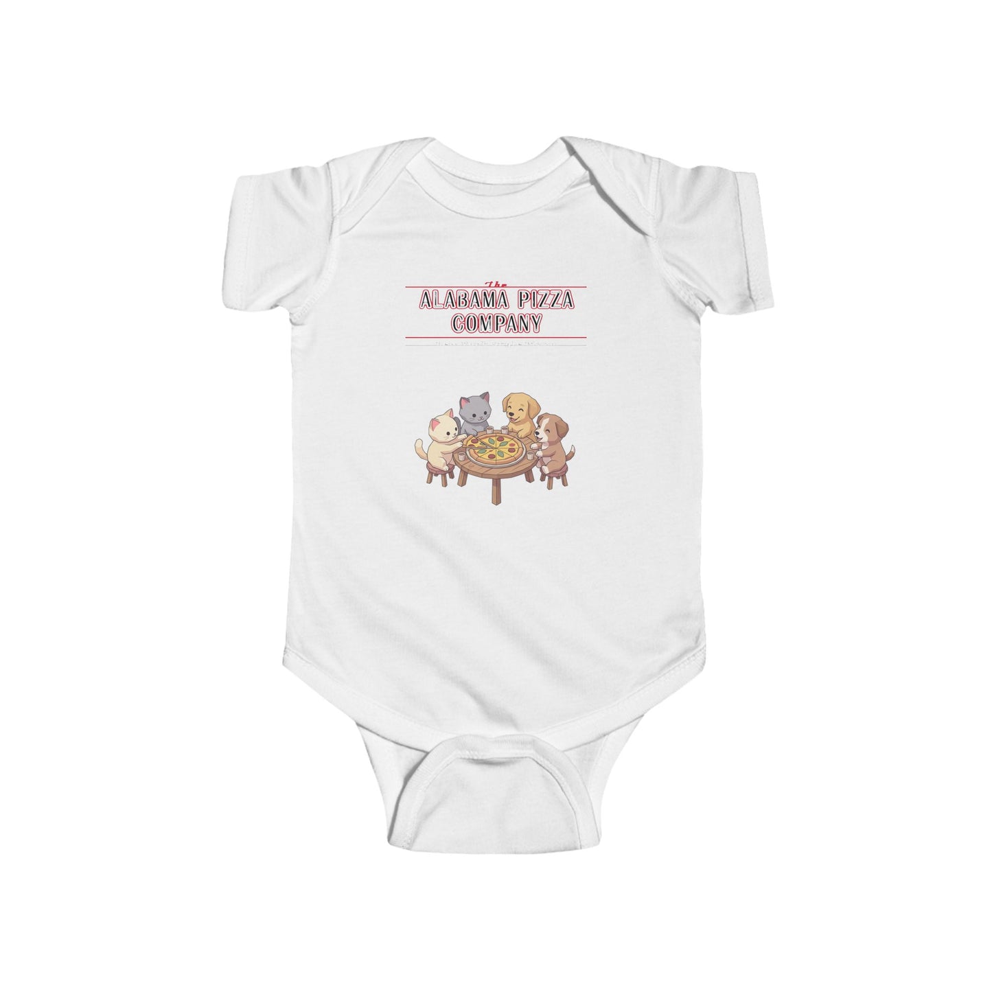 Baby Bodysuit — "Here for Snacks" Cute Animal Dinner Crew Infant Onesie
