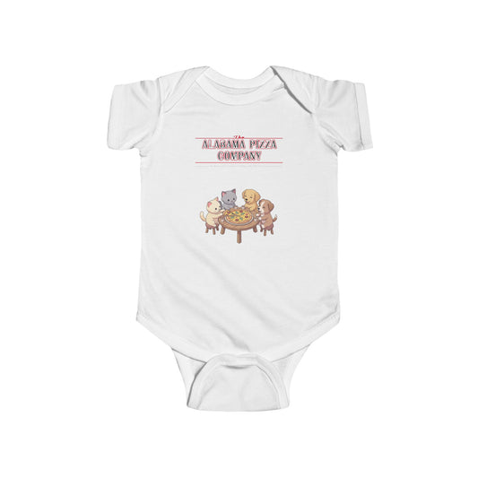 Baby Bodysuit — "Here for Snacks" Cute Animal Dinner Crew Infant Onesie