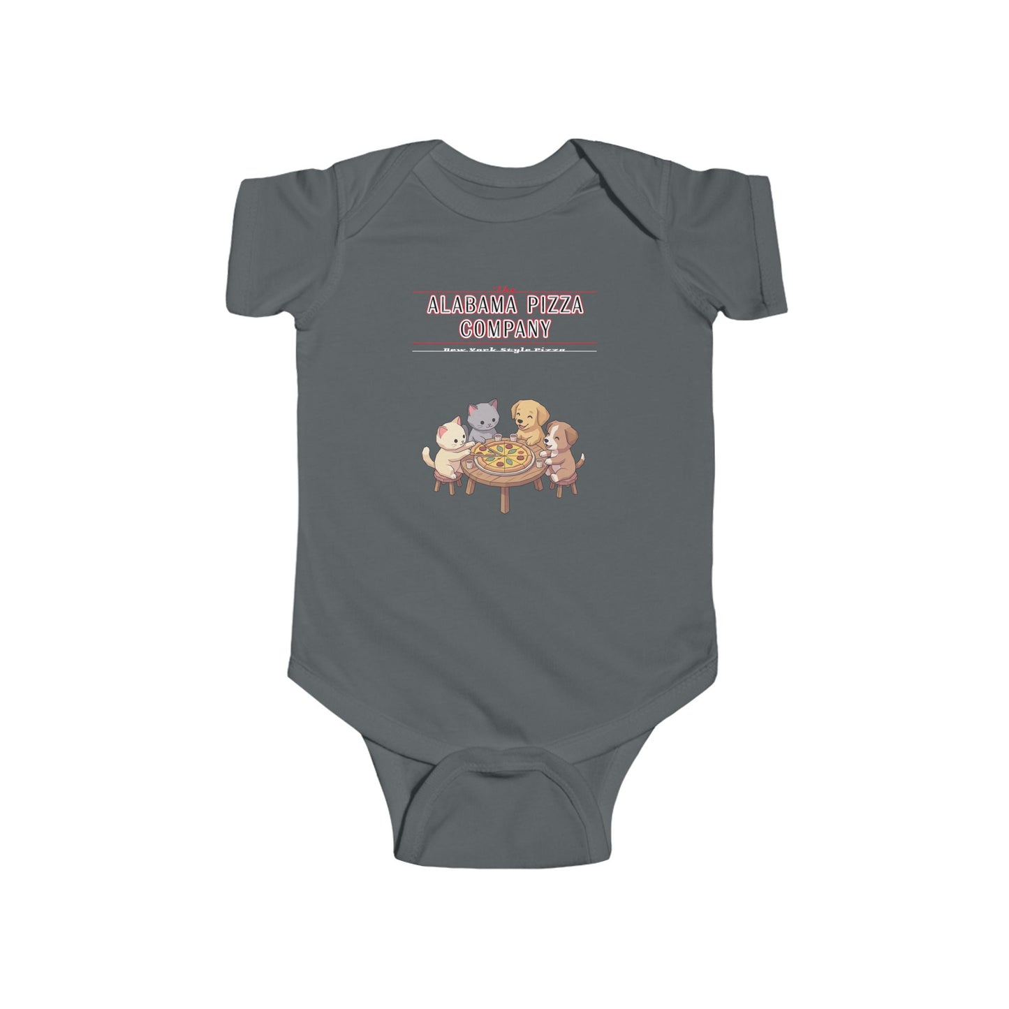 Baby Bodysuit — "Here for Snacks" Cute Animal Dinner Crew Infant Onesie