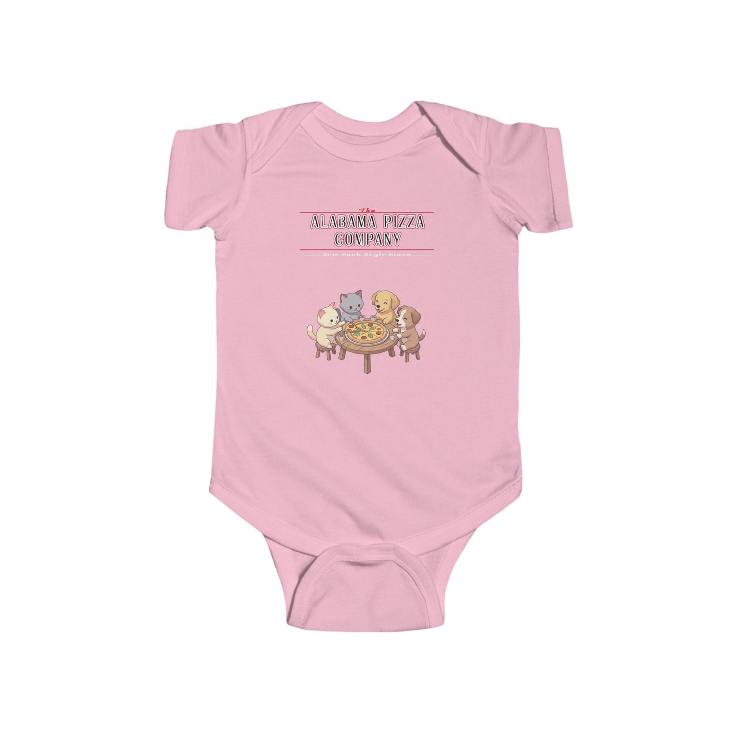 Baby Bodysuit — "Here for Snacks" Cute Animal Dinner Crew Infant Onesie