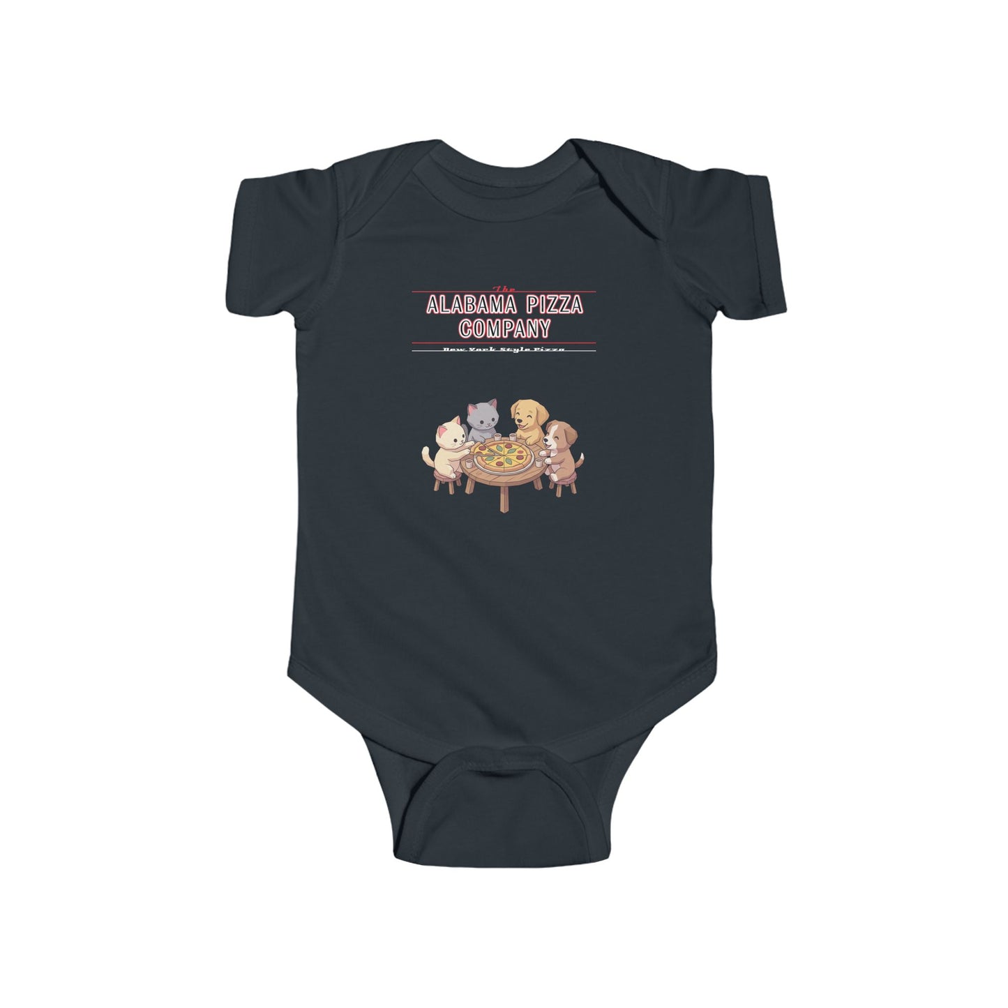 Baby Bodysuit — "Here for Snacks" Cute Animal Dinner Crew Infant Onesie