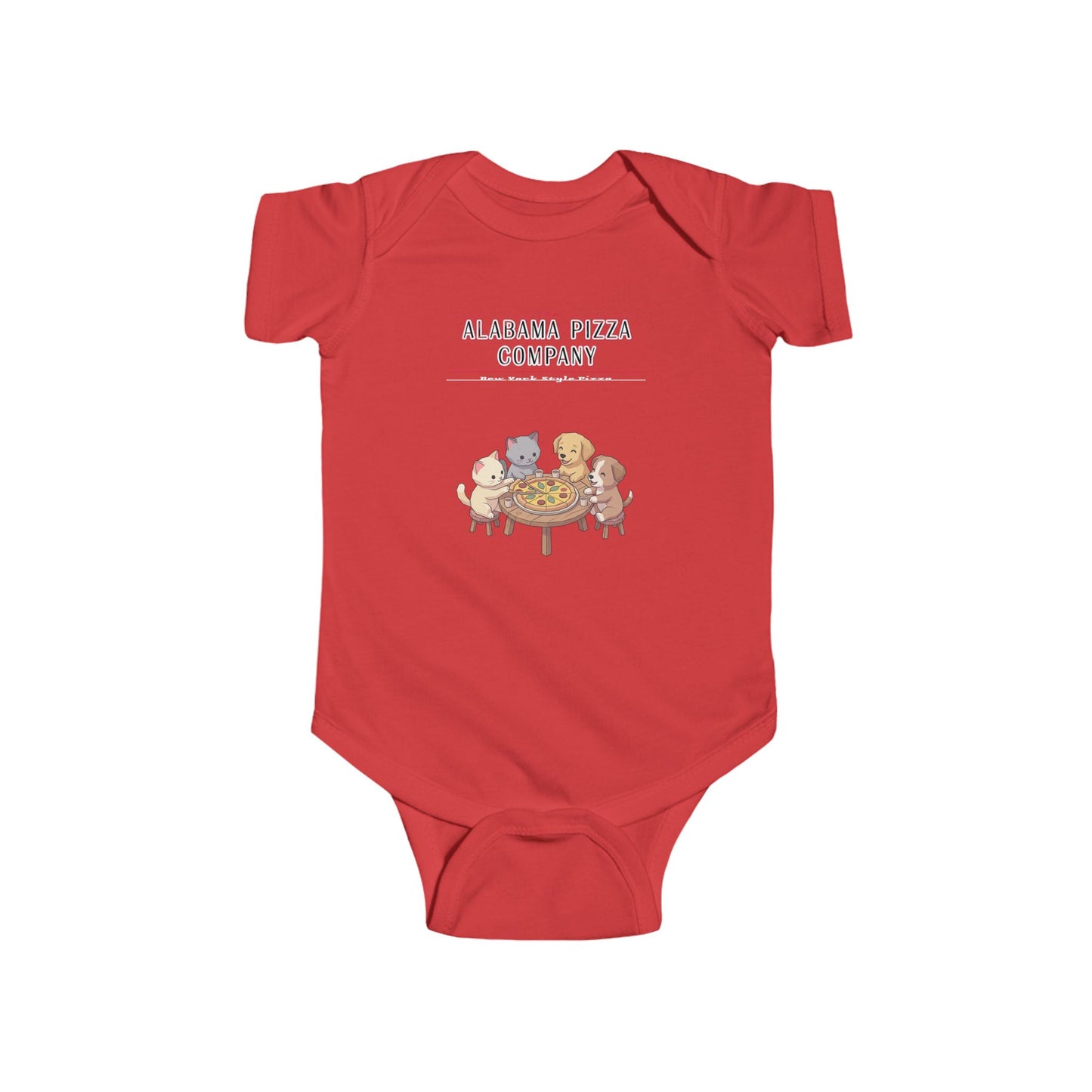Baby Bodysuit — "Here for Snacks" Cute Animal Dinner Crew Infant Onesie