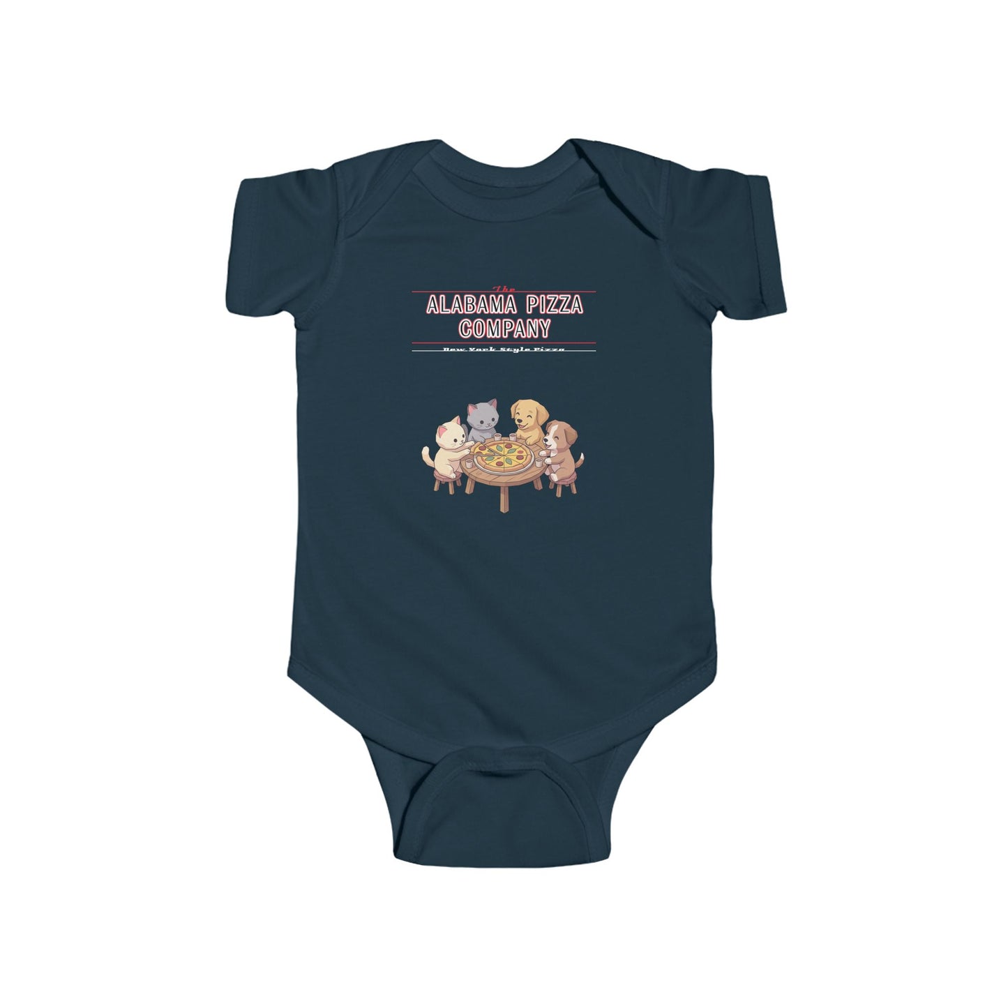 Baby Bodysuit — "Here for Snacks" Cute Animal Dinner Crew Infant Onesie