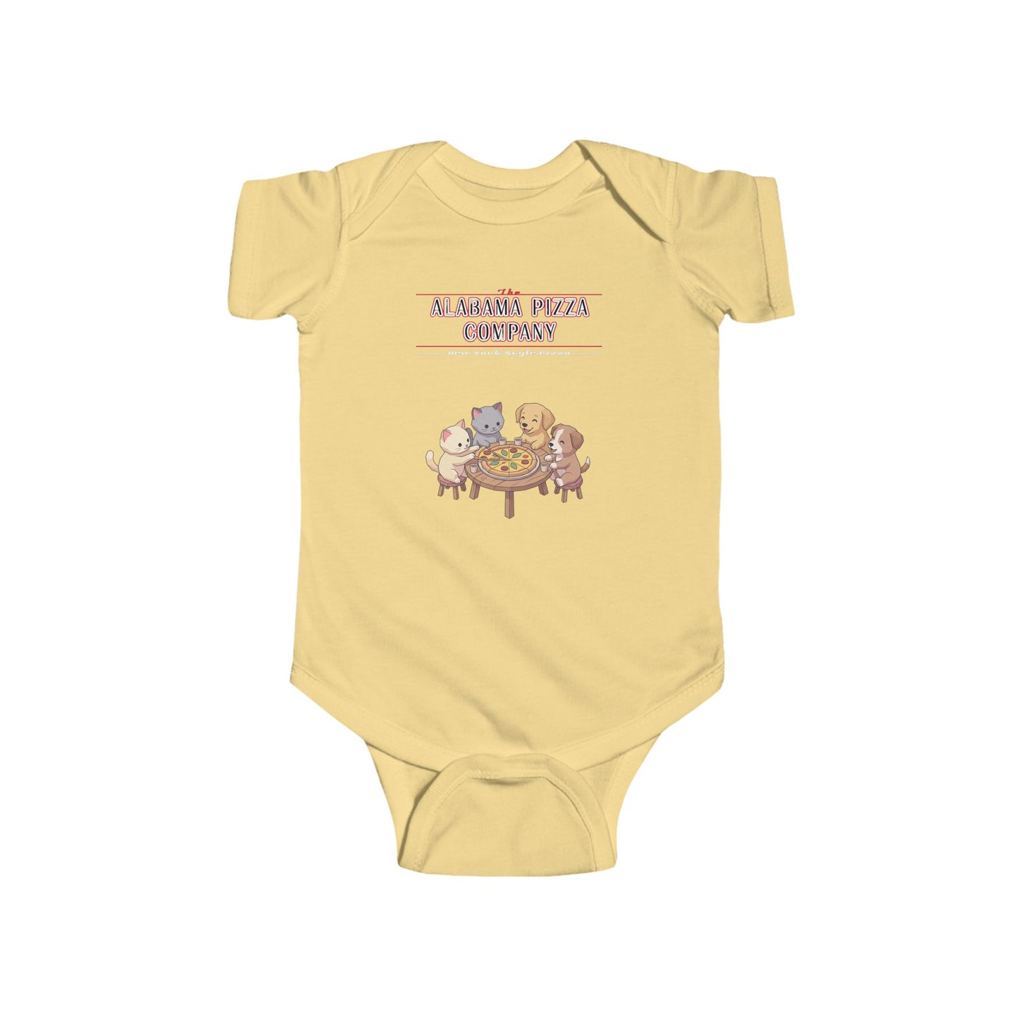 Baby Bodysuit — "Here for Snacks" Cute Animal Dinner Crew Infant Onesie