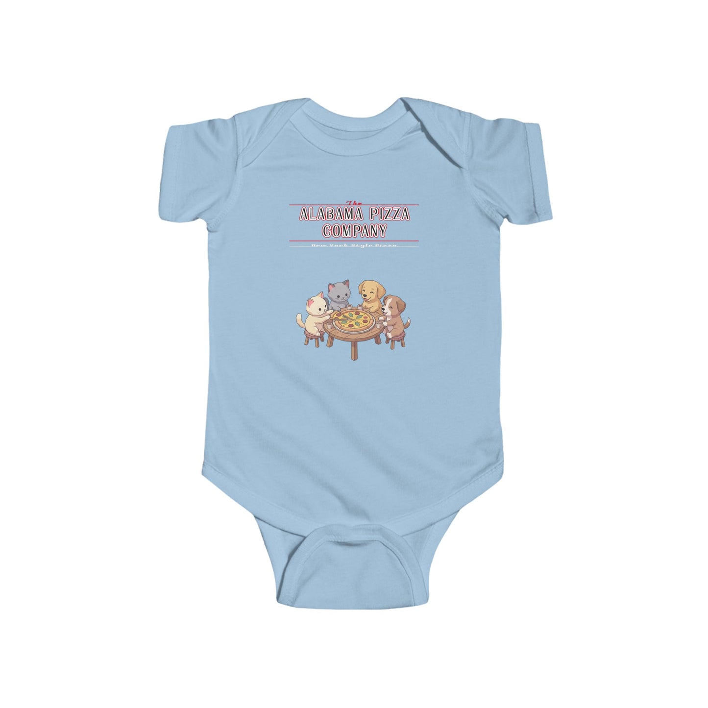 Baby Bodysuit — "Here for Snacks" Cute Animal Dinner Crew Infant Onesie