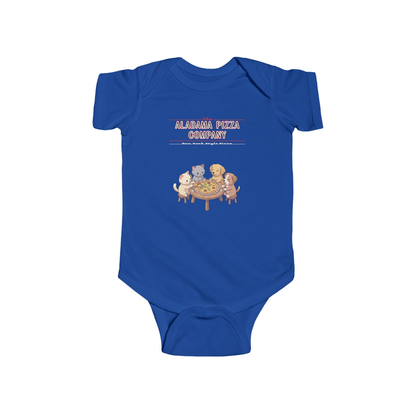 Baby Bodysuit — "Here for Snacks" Cute Animal Dinner Crew Infant Onesie