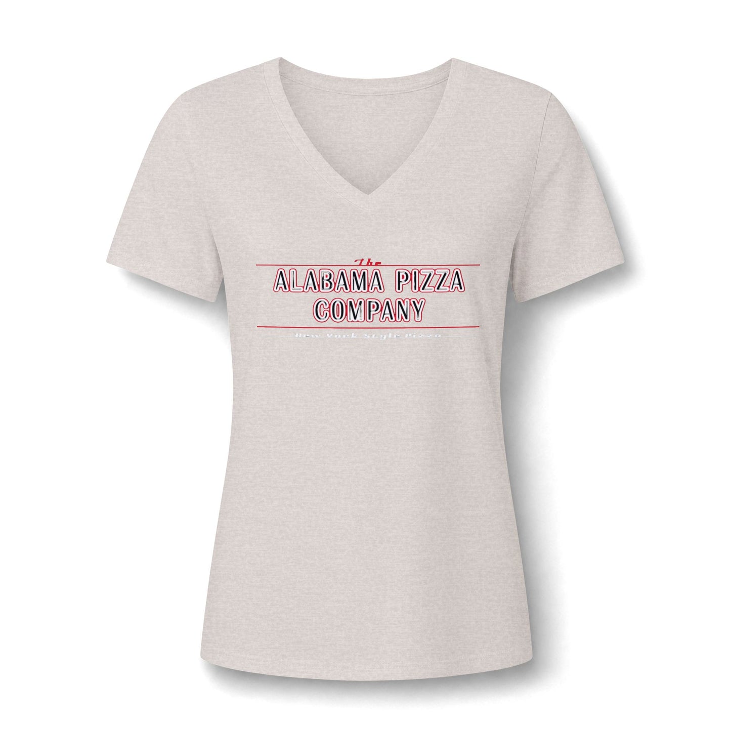 Women's V-Neck Tee — Mamma Pizza Company Retro Logo