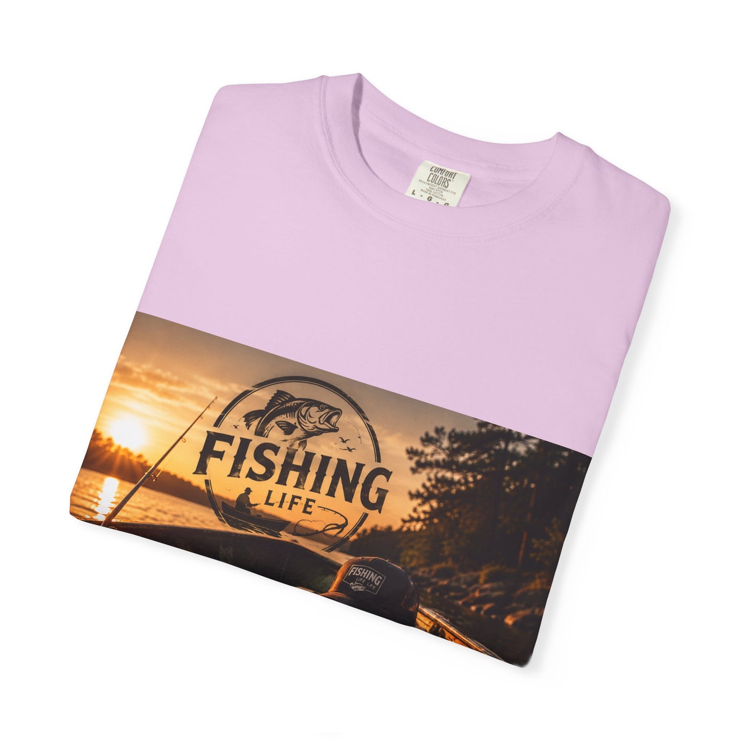Fishing Life T-Shirt — Sunset Boat Pizza Graphic Tee
