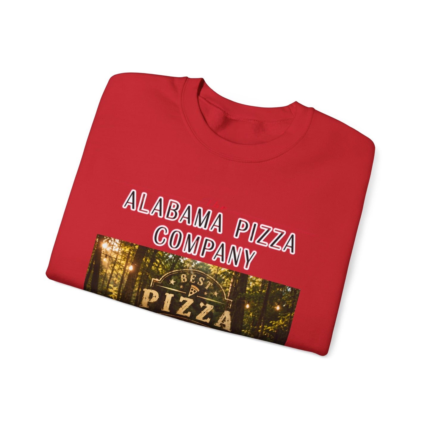 Pizza Crewneck Sweatshirt — Alabama Pizza Company Vintage Pizzeria Design