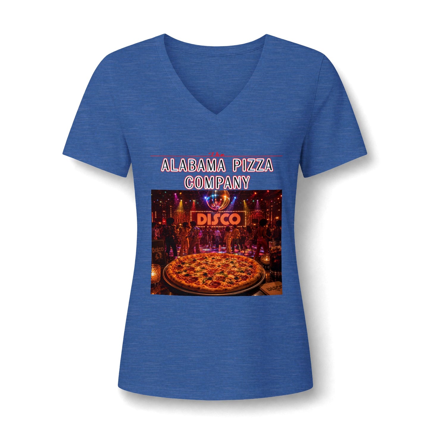 Pizza Disco V-Neck Tee — Mamma Pizza Company Graphic Shirt