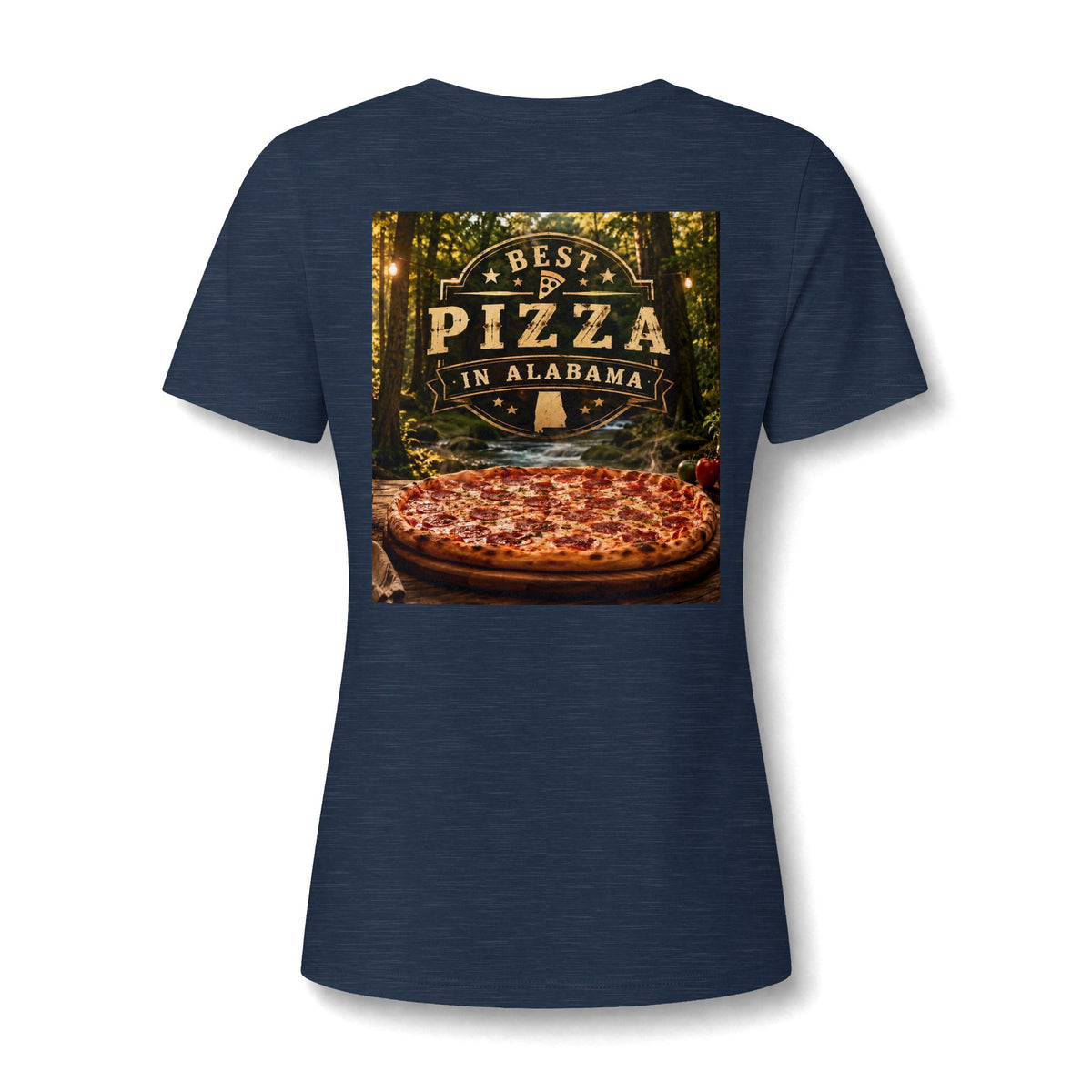 Best Pizza in Alabama T-Shirt — Women's V‑Neck Pizza Lover Tee