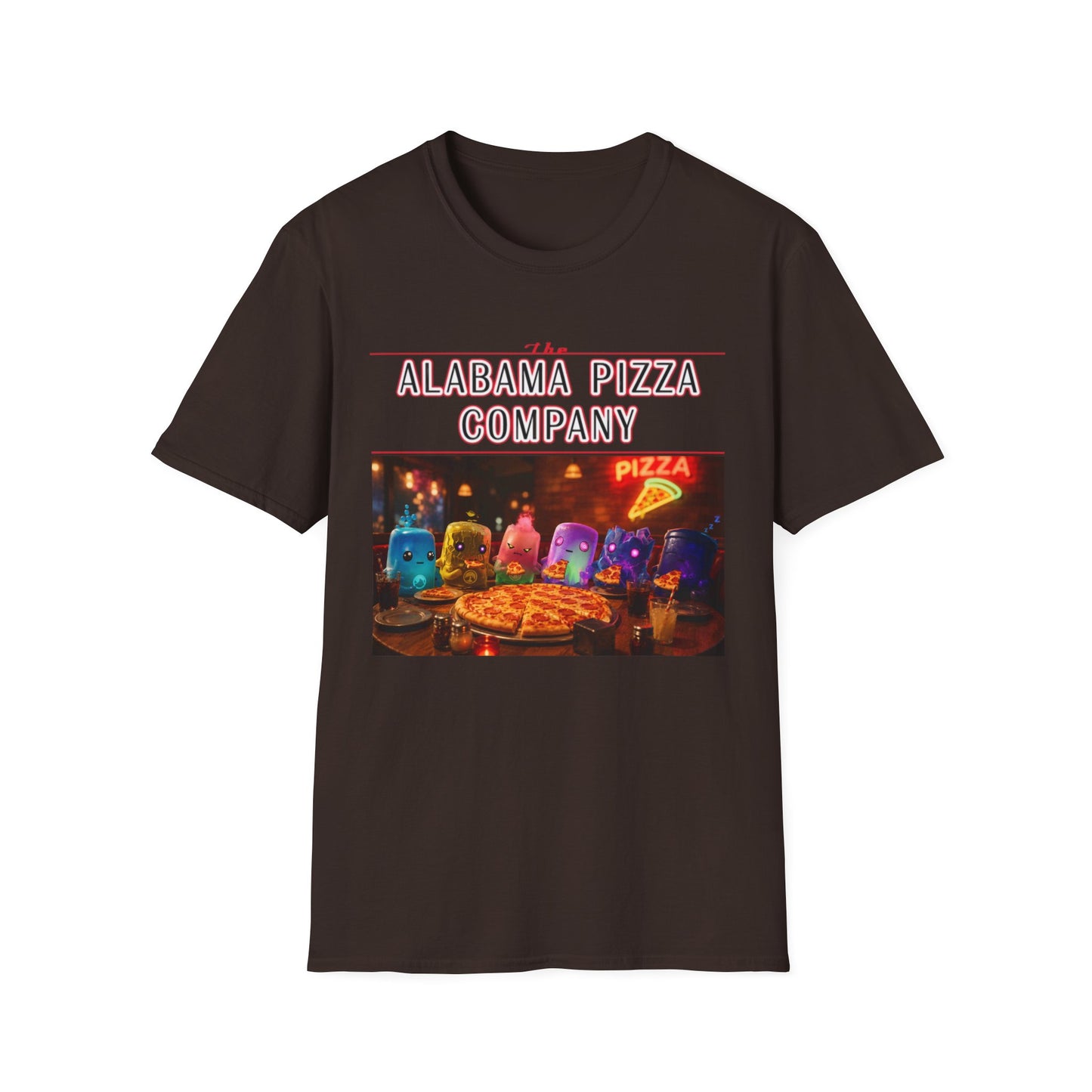 T-Shirt — "The Alabama Pizza Company" Neon Pizzeria Graphic Tee