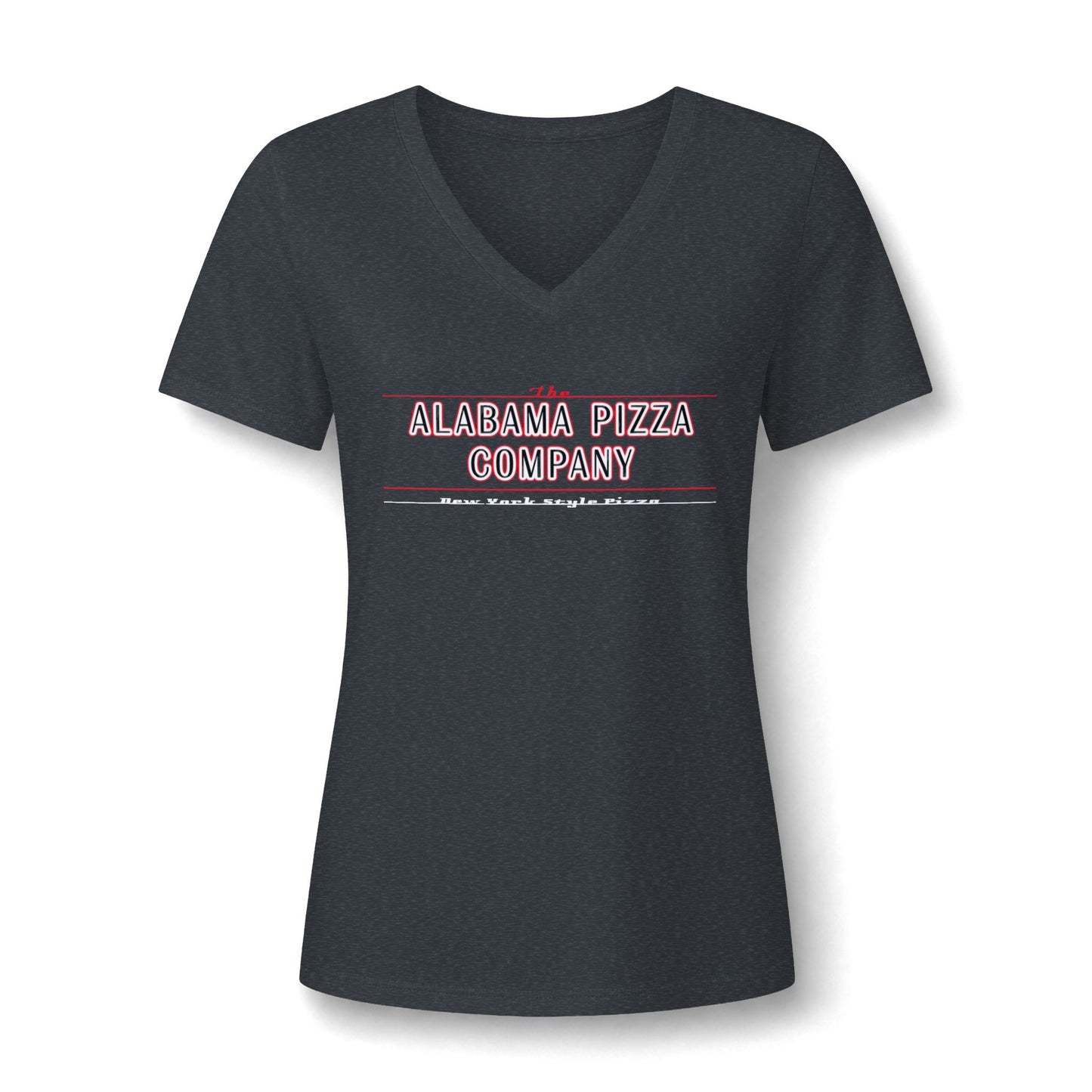 Women's V-Neck Tee — Mamma Pizza Company Retro Logo