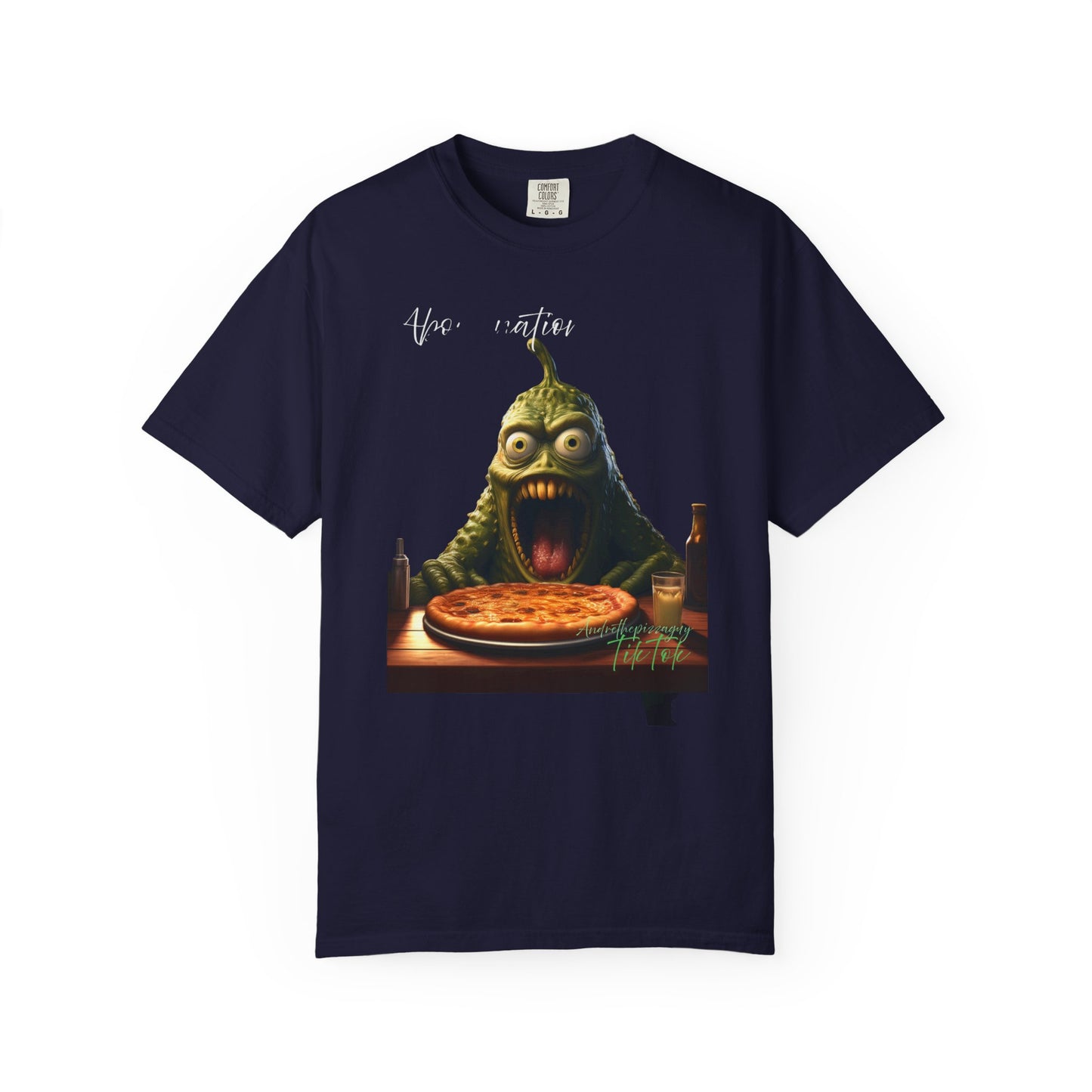 Monster Eating Pizza T-Shirt — Funny Creepy Pizza Lover Tee