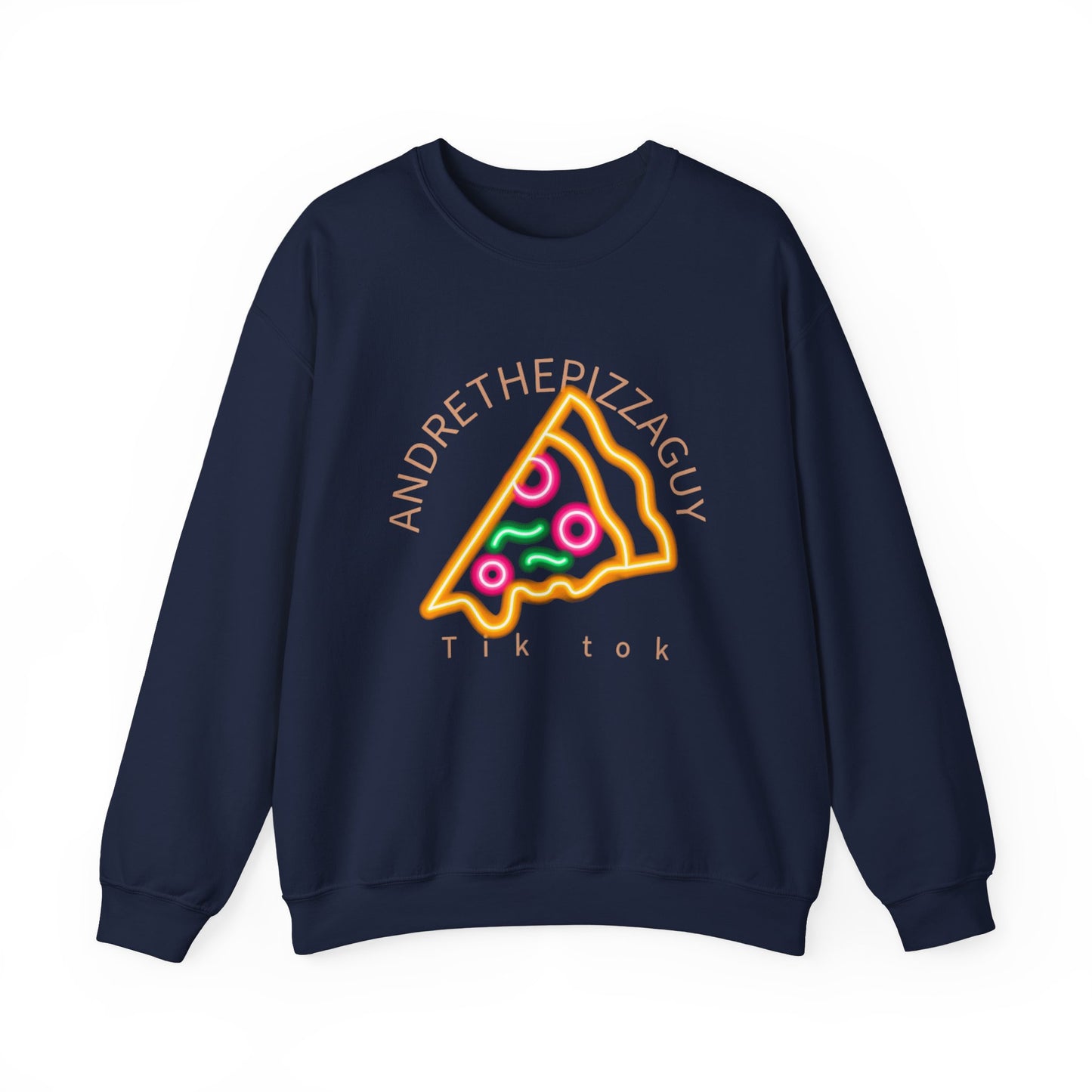 Pizza Slice Crewneck Sweatshirt — "andrethepizzaguy" TikTok Graphic