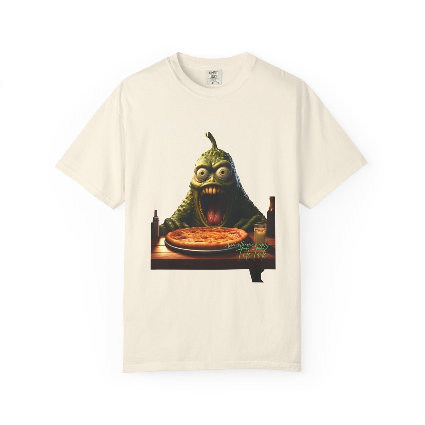 Monster Eating Pizza T-Shirt — Funny Creepy Pizza Lover Tee
