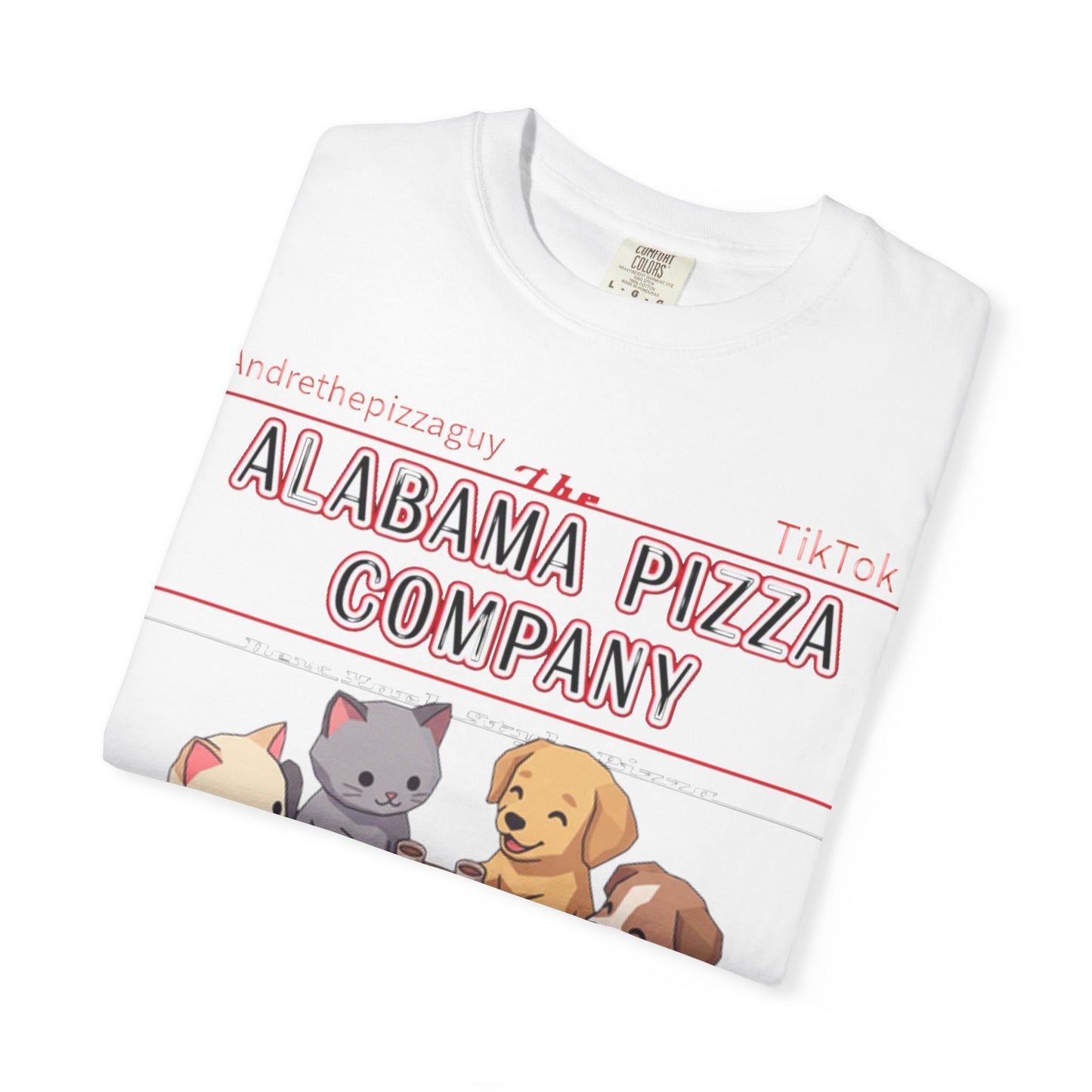 Alabama Pizza Company T-Shirt — Cute Dogs Sharing Pizza Graphic Tee