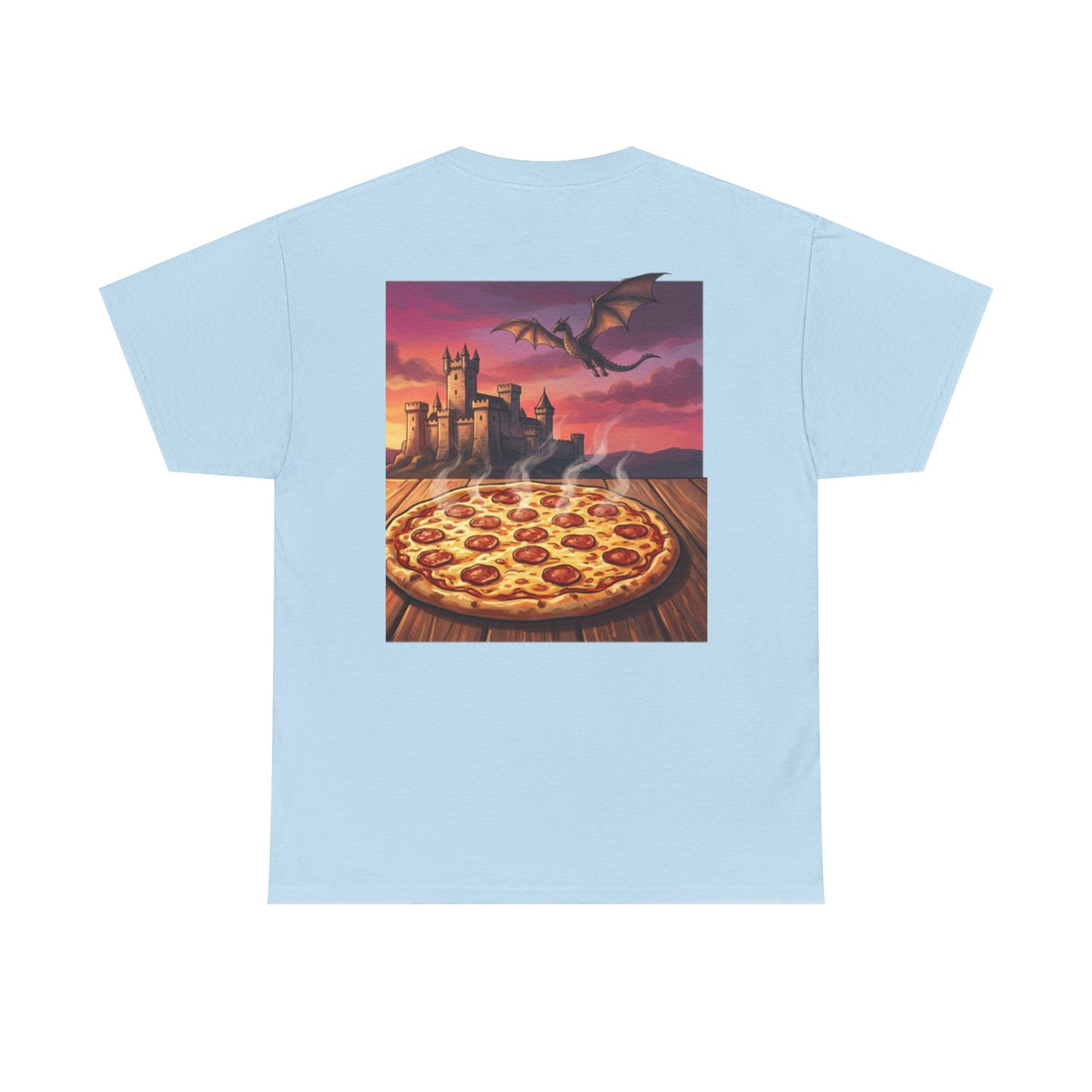 Fantasy Pizza Tee — Dragon Castle Pizza Graphic Shirt