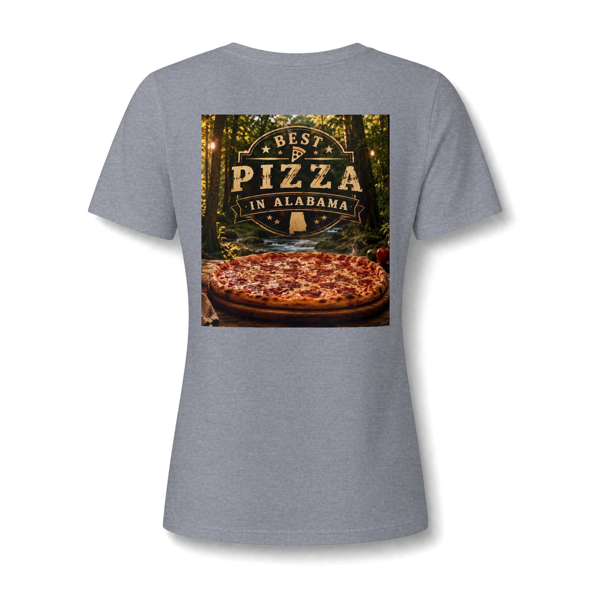 Best Pizza in Alabama T-Shirt — Women's V‑Neck Pizza Lover Tee