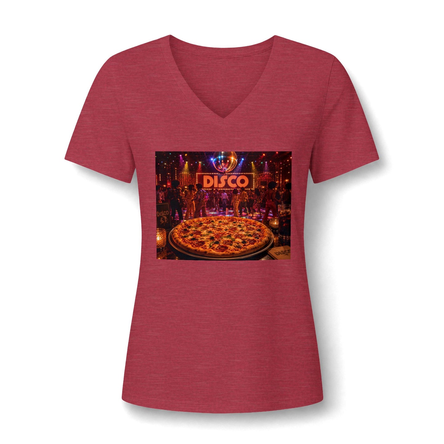 Disco Pizza V-Neck Tee