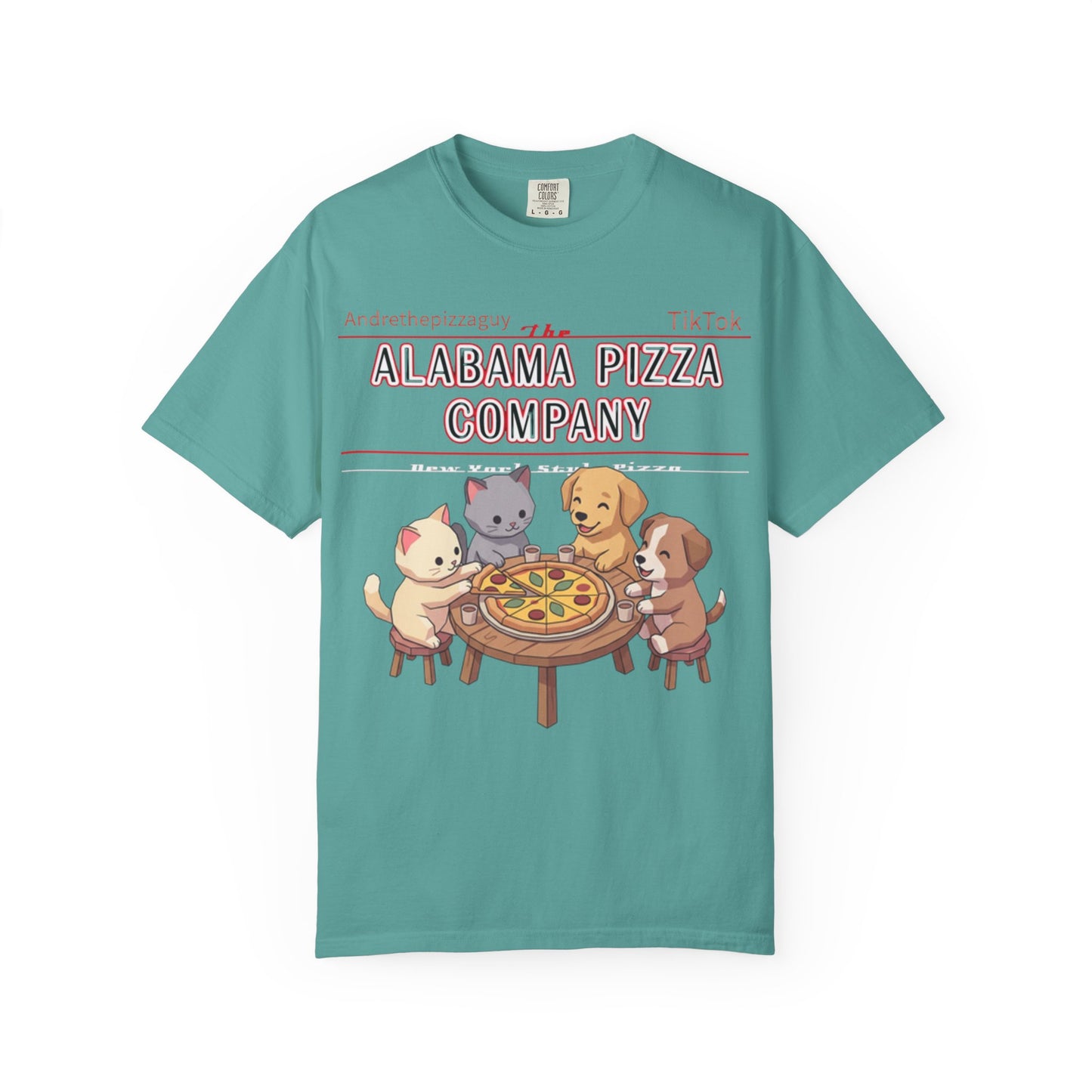 Alabama Pizza Company T-Shirt — Cute Dogs Sharing Pizza Graphic Tee