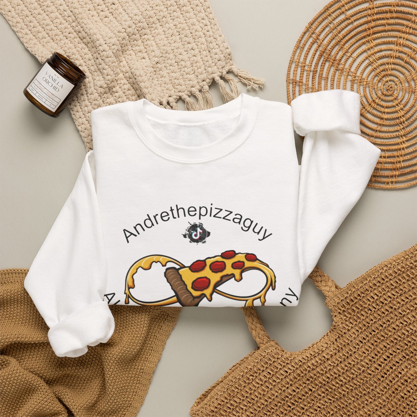 Pizza Logo Crewneck Sweatshirt — "Andrethepizzaguy" Alabama Pizza Company