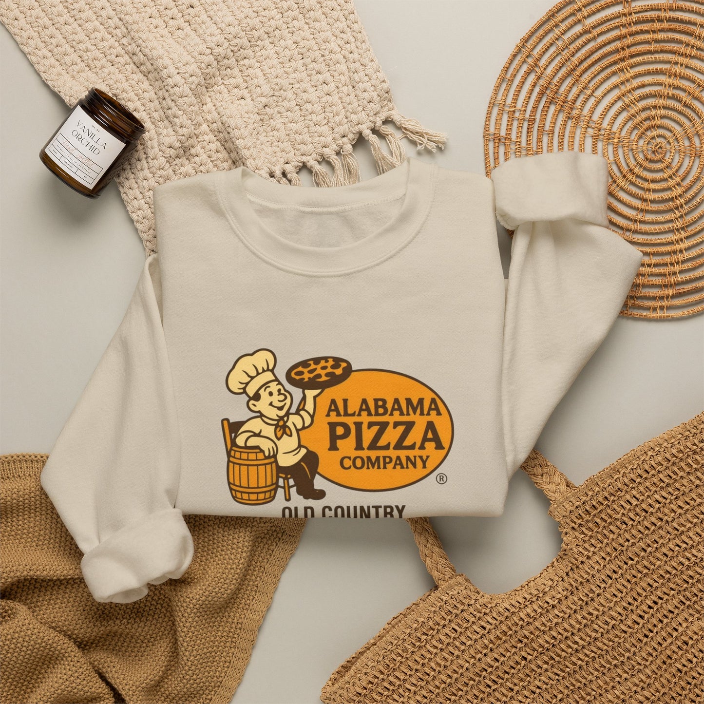 Alabama Pizza Company Crewneck Sweatshirt – Old Country Pizza Shop Vintage Logo