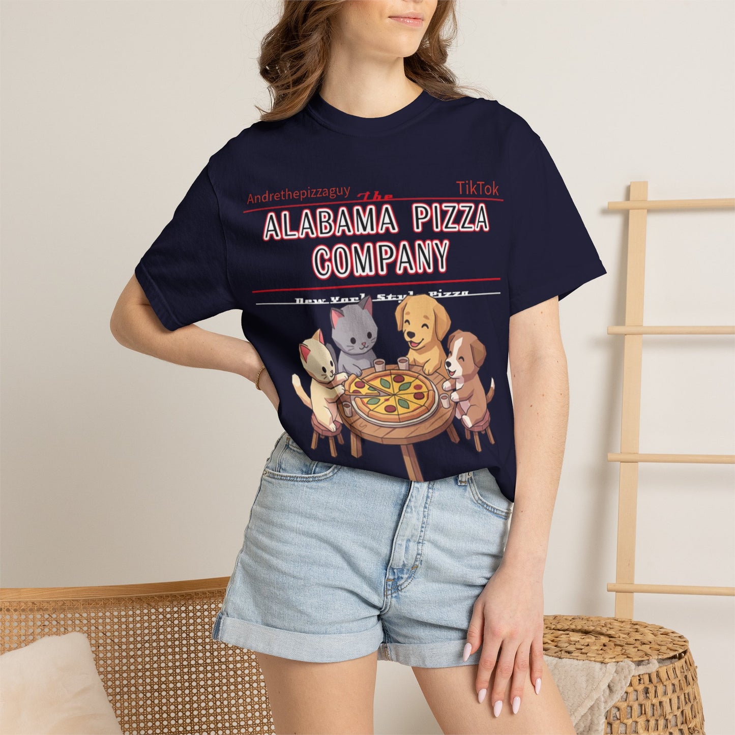 Alabama Pizza Company T-Shirt — Cute Dogs Sharing Pizza Graphic Tee